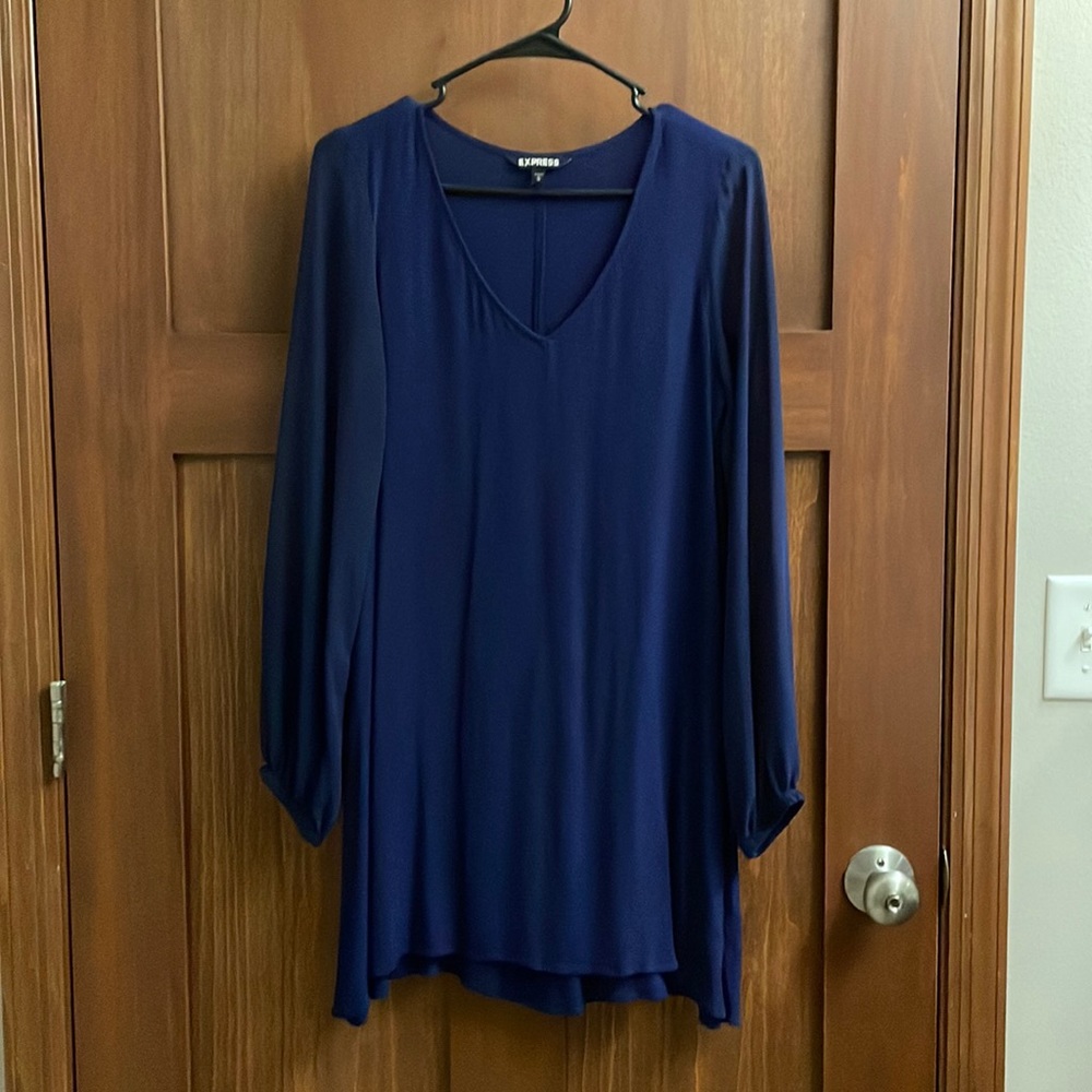 Express V neck Navy Dress